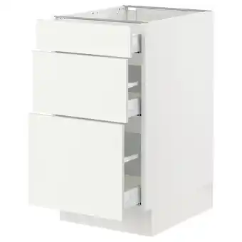 IKEA Sektion / maximera Gabinete bajo 3 cajones, blanco/vallstena blanco, 46x61x76 cm oferta