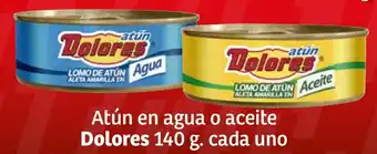 Atún en agua o aceite Dolores 140 g. cada uno