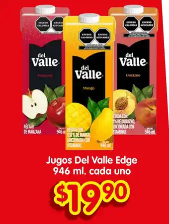 Soriana Súper Jugos Del Valle Edge 946 ml. cada uno oferta