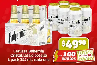 Soriana Súper Cerveza Bohemia Cristal lata o botella 6 pack 355 ml. cada una oferta