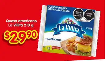 Soriana Súper Queso americano La Villita 210 g. oferta