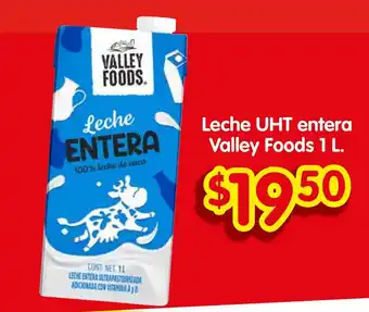 Soriana Súper Leche UHT entera Valley Foods 1 L. oferta