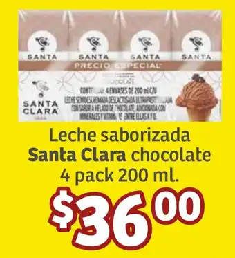 Soriana Súper Leche saborizada SANTA CLARA chocolate 4 pack 200 ml oferta