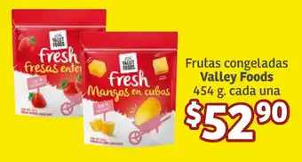 Soriana Súper Frutas congeladas Valley Foods 454 g. cada una oferta