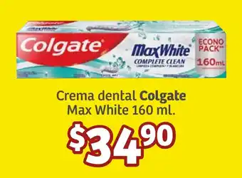 Soriana Súper Crema dental Colgate Max White 160 ml. oferta