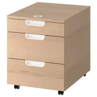 IKEA Galant cajonera con ruedas, chapa roble tinte blanco, 45x55 cm oferta