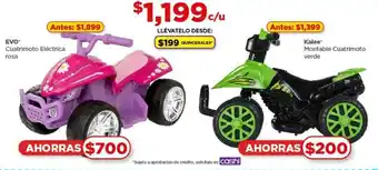 Bodega Aurrerá EVO Cuatrimoto Eléctrica/ Kalee Montable Cuatrimoto verde oferta