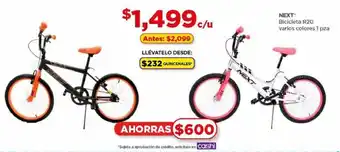 Bodega Aurrerá NEXT Bicicleta R20 varios colores 1 pza oferta