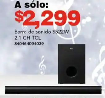 City Club Barra de sonido S522W 2.1 CH TCL oferta
