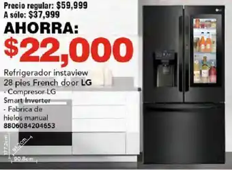 LG Refrigerador instaview 28 pies French door