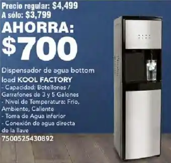 KOOL FACTORY Dispensador de agua bottom load