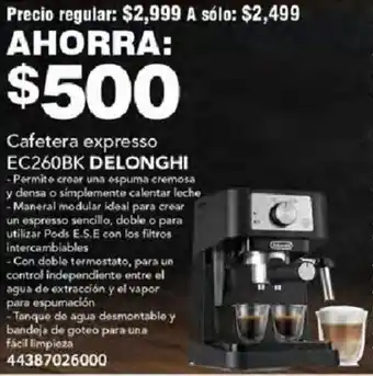 City Club DELONGHI Cafetera expresso EC260BK oferta