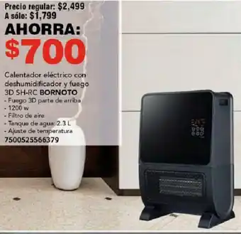 City Club Calentador eléctrico con deshumidificador y fuego 3D SH-RC BORNOTO oferta