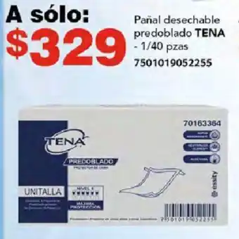 City Club Pañal desechable predoblado TENA 1/40 pzas oferta