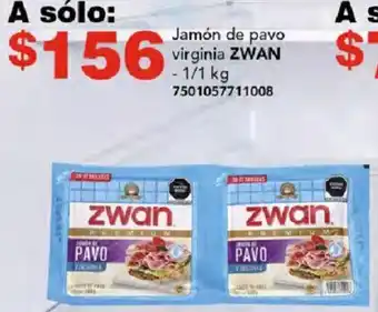 City Club Jamón de pavo virginia ZWAN 1/1kg oferta