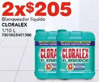City Club Blanqueador líquido CLORALEX 1/10L oferta