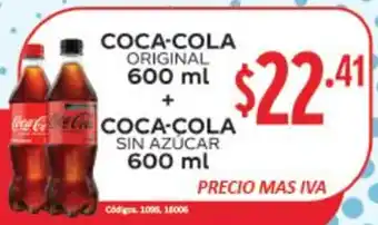 Coca-Cola Original 600ml + Coca-Cola Sin Azúcar 600ml