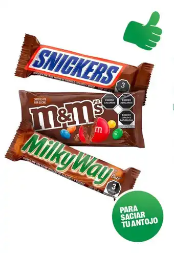Variedad Chocolates Milky Way, M&M's y Snickers 40 -50 g x 3