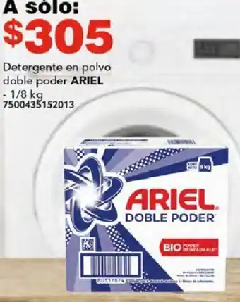 City Club Detergente en polvo doble poder ARIEL 1/8kg oferta