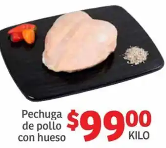 Soriana Híper Pechuga de pollo con hueso oferta