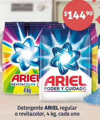 Soriana Híper Detergente ARIEL regular o revitacolor 4kg oferta
