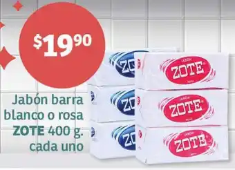 Soriana Híper Jabón barra blanco o rosa ZOTE 400g oferta