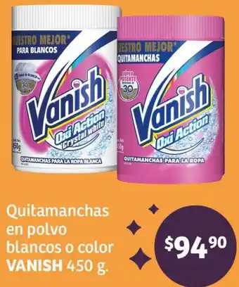 Quitamanchas en polvo blancos o color VANISH 450g