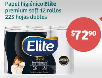 Soriana Híper Papel higiénico Elite premium soft 12 rollos 225 hojas dobles oferta