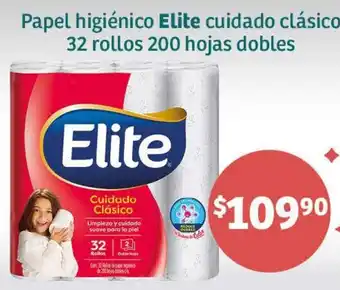Soriana Híper Papel higiénico Elite cuidado clásico, 32 rollos 200 hojas dobles oferta