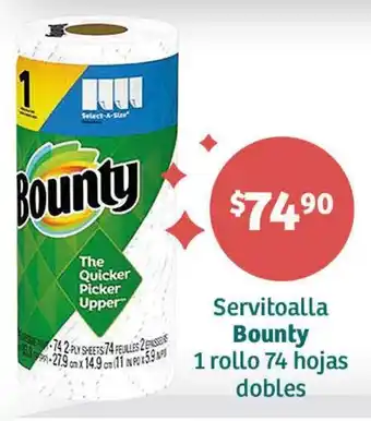 Servitoalla Bounty 1 rollo 74 hojas dobles