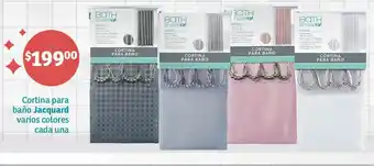 Soriana Híper Cortina para baño Jacquard varios colores cada una oferta