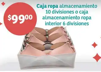 Soriana Híper Caja ropa almacenamiento 10 divisiones o caja almacenamiento ropa interior 6 divisiones oferta