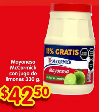 Soriana Híper Mayonesa McCormick con jugo de limones 330g oferta