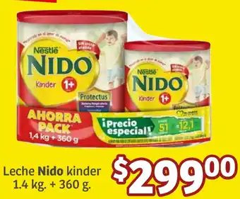 Soriana Híper Leche Nido kinder 1.4kg + 360g oferta
