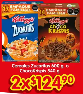 Soriana Híper Cereales Zucaritas 600g o ChocoKrispis 540g oferta