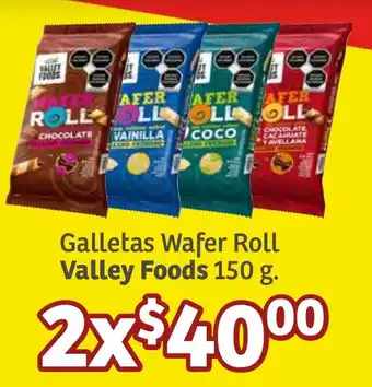 Soriana Híper Galletas Wafer Roll Valley Foods 150g oferta