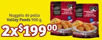 Soriana Híper Nuggets de pollo Valley Foods 900g oferta