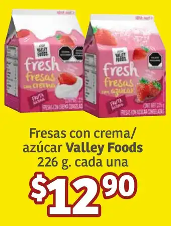 Soriana Híper Fresas con crema/ azúcar Valley Foods 226g oferta