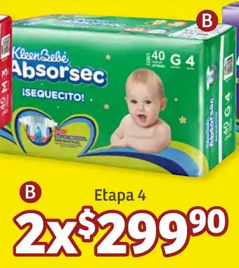 Soriana Híper Kleen Bebé Absorsec Etapa 4 oferta