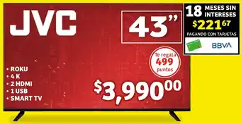 Soriana Híper JVC SMART TV 43" oferta