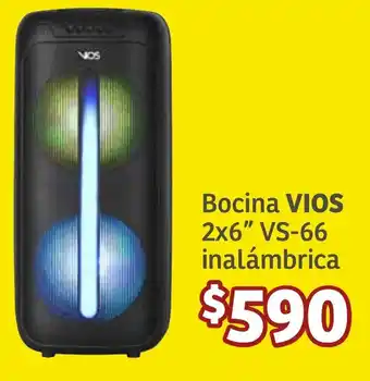Soriana Híper Bocina VIOS 2x6" VS-66 inalámbrica oferta