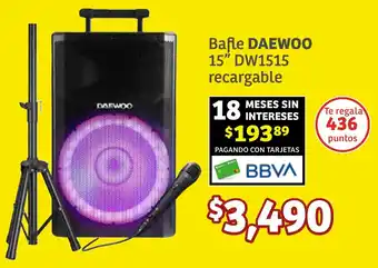 Soriana Híper Bafle DAEWO0 15" DW1515 recargable oferta