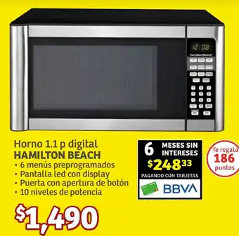 HAMILTON BEACH Horno 1.1 p digital