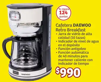 Soriana Híper DAEWOO Cafetera Retro Breakfast oferta