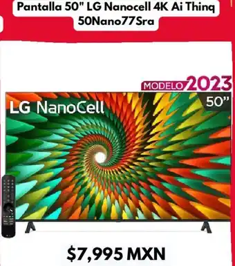 Sears LG Pantalla 50" Nanocell 4K Ai Thing 50Nano77Sra oferta