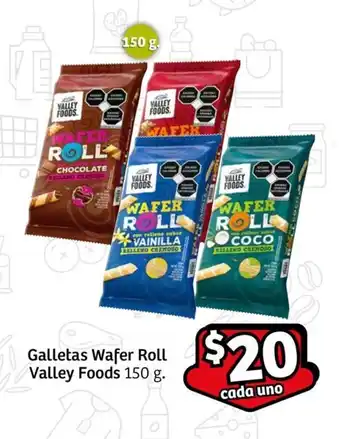 Soriana Express Galletas Wafer Roll Valley Foods 150 g. c/u oferta