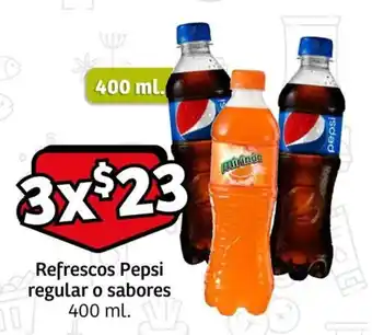 Refrescos Pepsi regular o sabores 400 ml. x 3