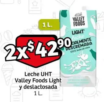 Soriana Express Leche UHT Valley Foods Light y deslactosada 1L. x 2 oferta