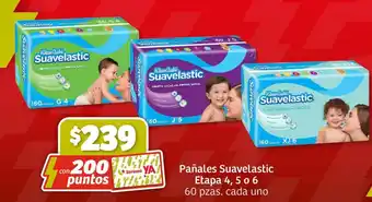 Pañales Suavelastic Etapa 4, 5 o 6 60 pzas. cada uno