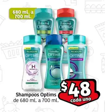Shampoos Optims de 680 ml. a 700 ml. cada uno